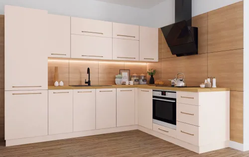 Szafki Kuchenne Narożne|Szafki Kuchenne-Bodzio Szafka narożna dolna prosta prawa Imperia (kaszmir)