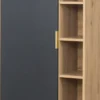 Komody|Komody Z Drzwiczkami-Bodzio Szafka stojąca z drzwiczkami i półkami Floryda (grafit/dąb Soma ciemny