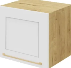 Szafki Kuchenne Wiszące|Szafki Kuchenne-Bodzio Szafka 50x36 nad okap Laurencja (biały lakier mat/dąb Soma ciemny)