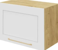 Szafki Kuchenne Wiszące|Szafki Kuchenne-Bodzio Szafka 60x43 nad okap Laurencja (biały lakier mat/dąb Soma ciemny)