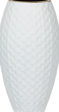 Wazony, Doniczki I Kosze Na Kwiaty-CN-164 Wazon ceramiczny Konti 26 (biały/złoty)