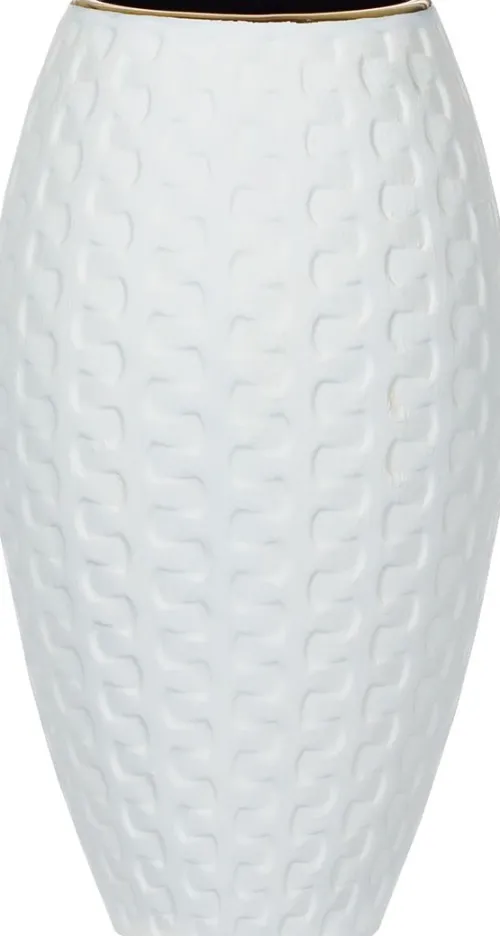 Wazony, Doniczki I Kosze Na Kwiaty-CN-164 Wazon ceramiczny Konti 26 (biały/złoty)