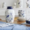Wazony, Doniczki I Kosze Na Kwiaty|Dekoracje - Ozdoby-CN-175 Wazon ceramiczny Pavone 44 (biały/niebieski)