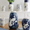 Wazony, Doniczki I Kosze Na Kwiaty|Dekoracje - Ozdoby-CN-175 Wazon ceramiczny Pavone 46 (niebieski/biały)