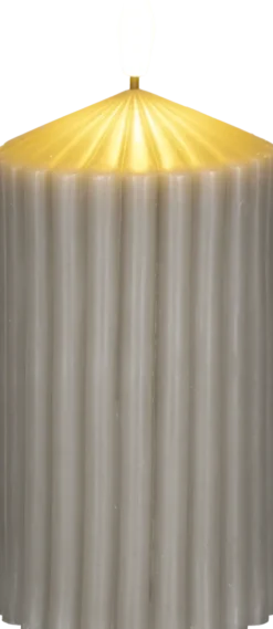 Lampki Nocne, Lampiony I Świece-CN-257 Świeca woskowa LED duża Cozy Light 52 (szara)