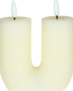 Lampki Nocne, Lampiony I Świece-CN-257 Świeca woskowa LED w kształcie litery U Cozy Light 53 (kremowa)
