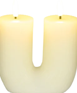Lampki Nocne, Lampiony I Świece-CN-257 Świeca woskowa LED w kształcie litery U Cozy Light 53 (kremowa)