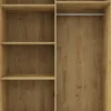 Szafy I Nadstawki|Szafy Z Lustrem-Bodzio Wysoka szafa przesuwna 120 cm lustra (dąb Soma ciemny/czarne okucia)