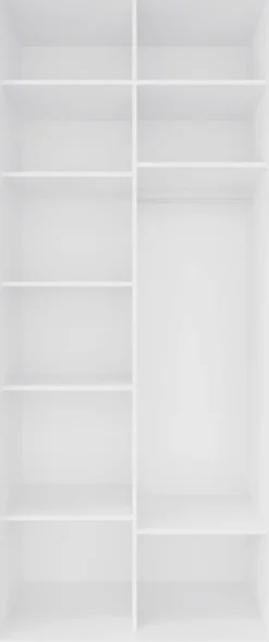 Wysokie Szafy|Szafy Z Lustrem-Bodzio Wysoka szafa przesuwna 100 cm lustra (biały mat)