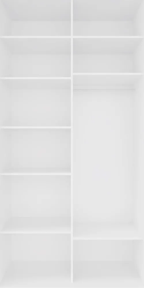 Szafy Z Lustrem|Wysokie Szafy-Bodzio Wysoka szafa przesuwna 120 cm lustra (biały połysk)