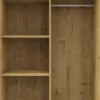 Szafy Z Lustrem|Wysokie Szafy-Bodzio Wysoka szafa przesuwna lustra 100cm (biały połysk/lustro/dąb Soma ciemny)