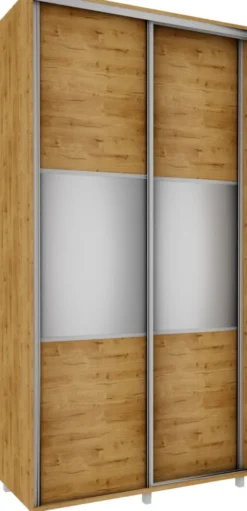 Wysokie Szafy|Szafy Z Lustrem-Bodzio Wysoka szafa przesuwna lustra 120cm (dąb soma ciemny)