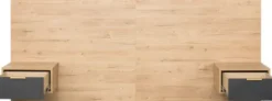 Łóżka|Łóżka-Bodzio Zagłowie z płyty 140cm z dwoma stolikami nocnymi Floryda (grafit/dąb Soma ciemny)
