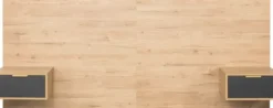 Łóżka|Łóżka-Bodzio Zagłowie z płyty 140cm z dwoma stolikami nocnymi Floryda (grafit/dąb Soma ciemny)