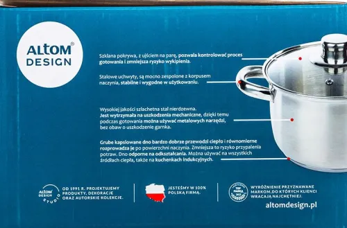 Patelnie I Garnki-PL-2 Zestaw czterech garnków satynowych z pokrywkami Vito