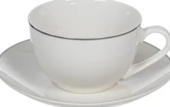 Kubki, Filiżanki I Miski-CN-188 Zestaw filiżanek i spodków Olina 4 (biały/srebrny)