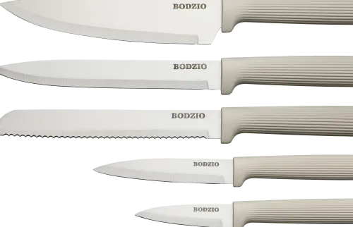 Akcesoria Kuchenne-CN-253 Zestaw noży w bloku Rifle 6 elem. (beżowy)