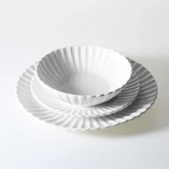 Zastawa Stołowa|Serwisy Obiadowe Białe-CN-185 Zestaw talerzy porcelanowych Lotus 18 elementów (biały)